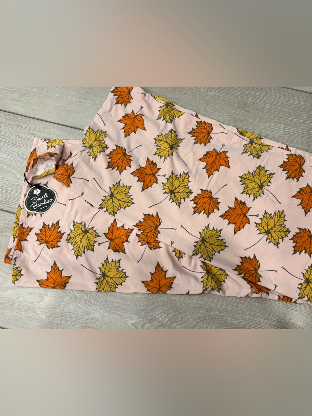 Sweet Bamboo Pink Maple Leaf Print Throw